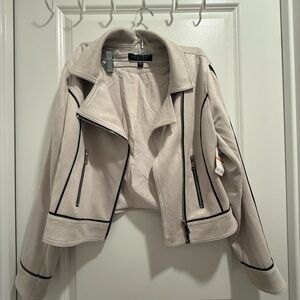 Laundry By Shelli Segal Faux Suede Biker Jacket